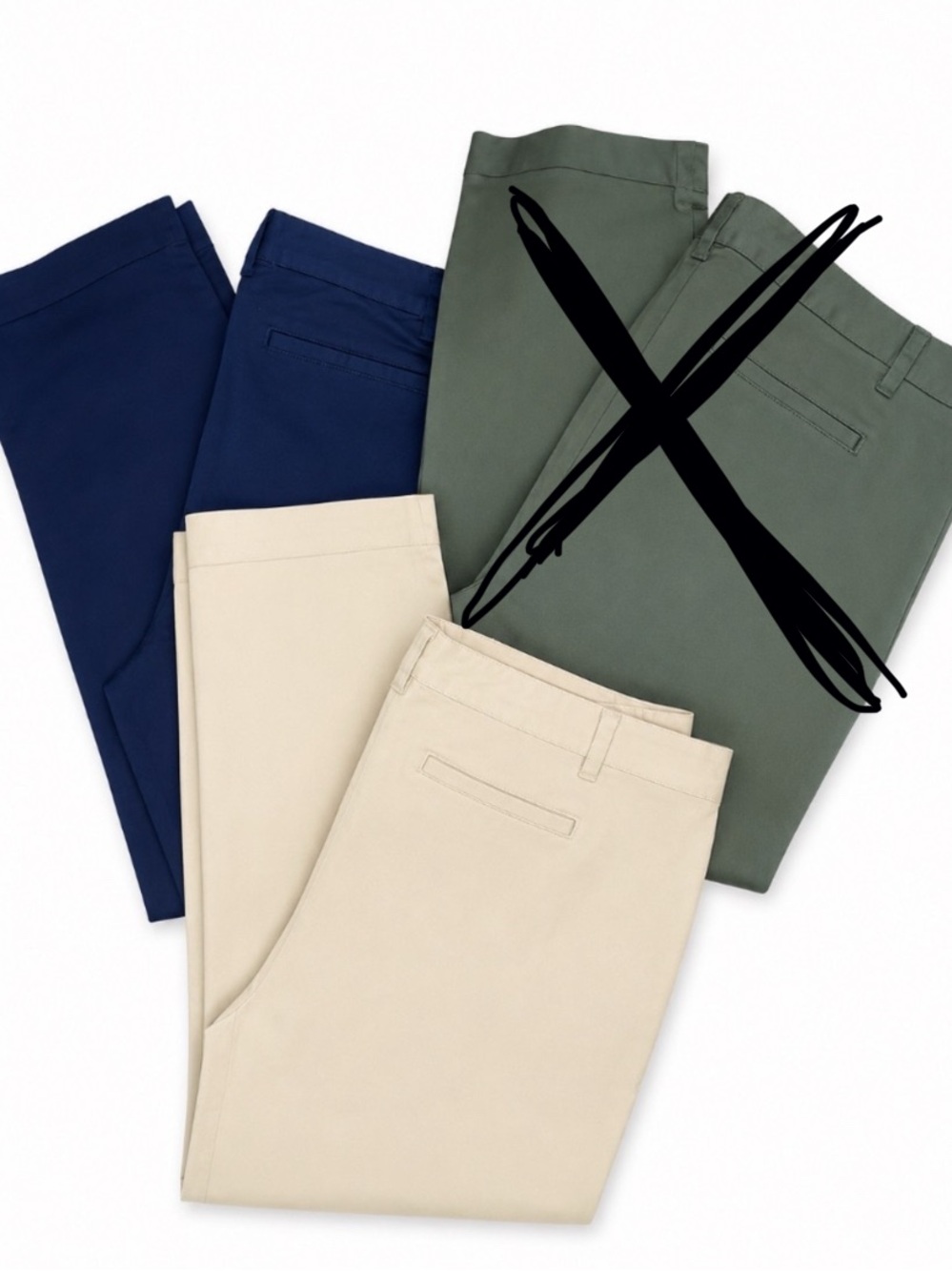 Lands' End • 2 Pair • Chino Pants • Navy and Tan • Size 18T